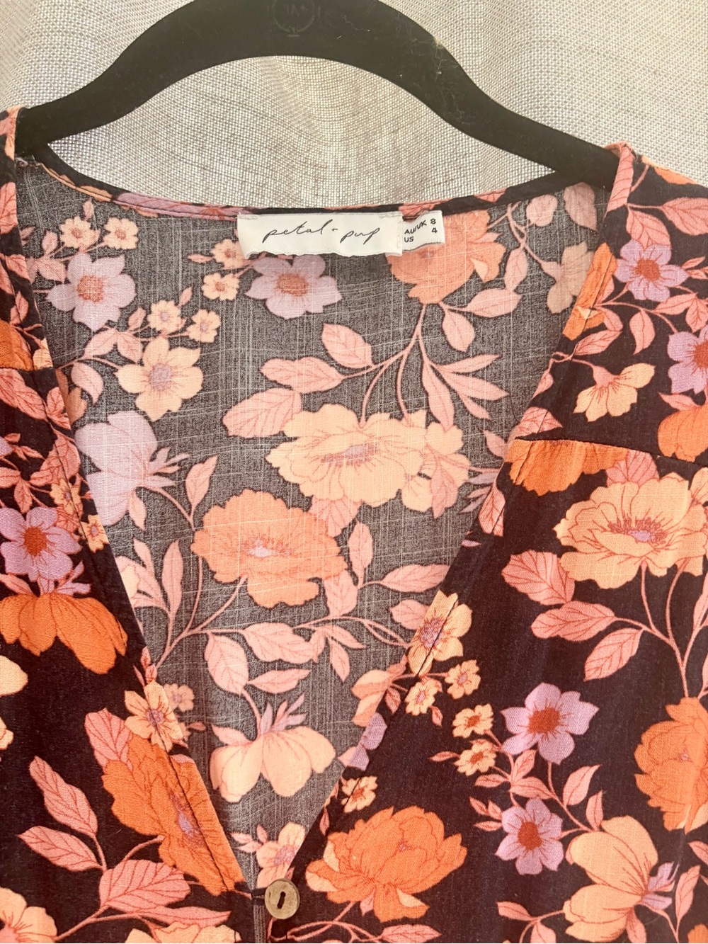 Petal & Pup Autumnal Waist Tie Floral Maxi Dress - Picture 3 of 4